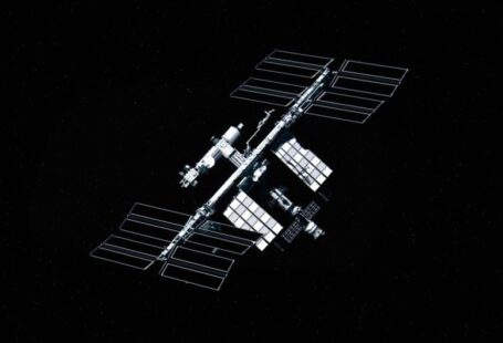 Humankind - a space station in the middle of the night