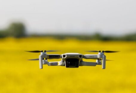 Thea 2 - A drone flying over a field of yellow flowers