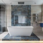 Unit Customization - Modern bathroom interior with freestanding tub